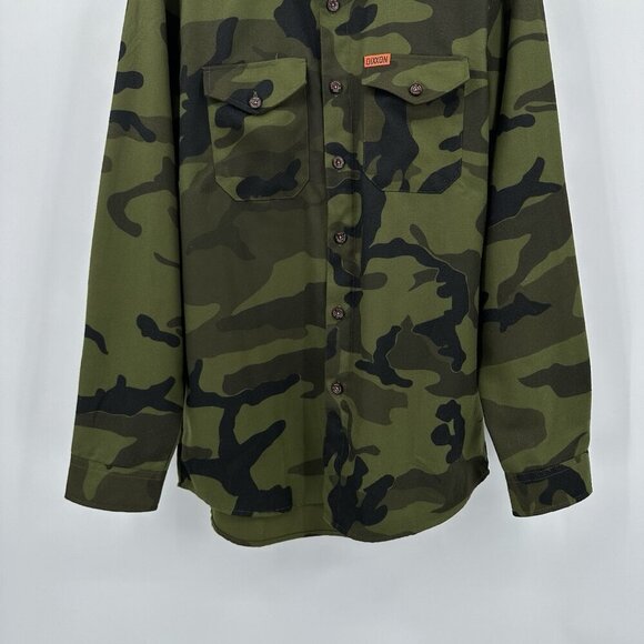 DIXXON FLANNEL COMPANY SARGE shirt camo camouflage long sleeve cotton green M - Picture 4 of 9
